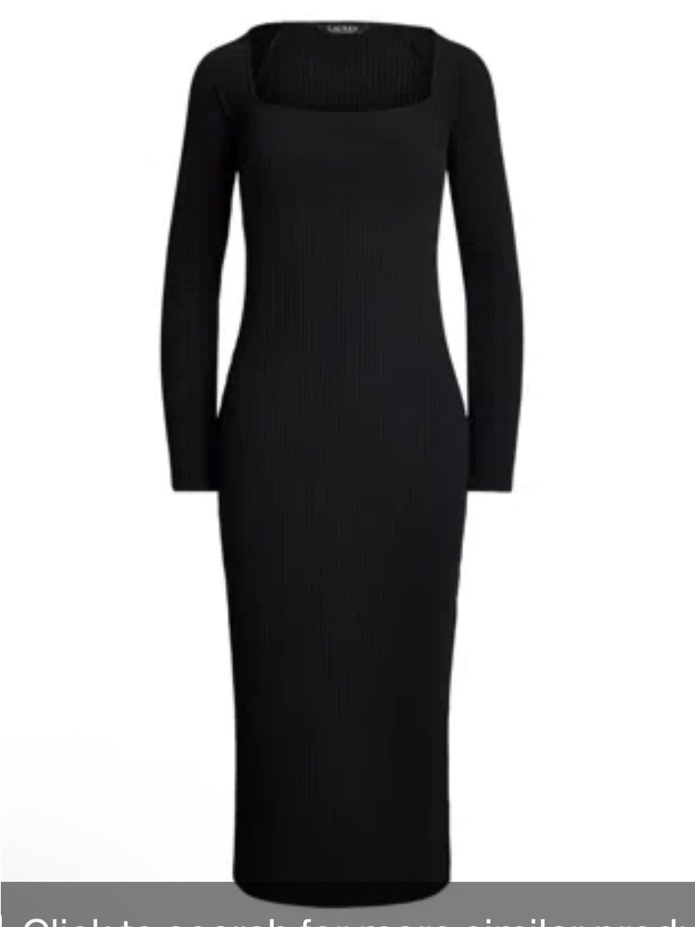 Polo by Ralph Lauren Black Long-Sleeve Bodycon Midi Dress sz S